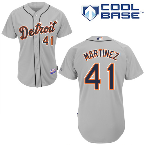 Victor Martinez #41 Youth Baseball Jersey-Detroit Tigers Authentic Road Gray Cool Base MLB Jersey